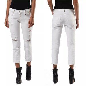 NWT New $198 Diesel Belthy Ankle White Jeans Size 31